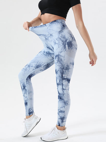 Leggings deportivos de cintura alta con efecto tie-dye