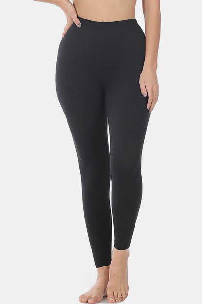 Leggings de cintura alta de microfibra prémium de Zenana