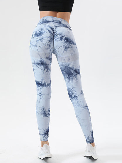 Leggings deportivos de cintura alta con efecto tie-dye