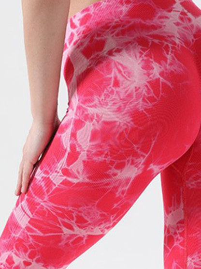 Leggings deportivos de cintura alta con efecto tie-dye