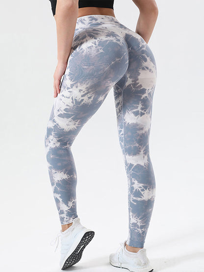 Leggings deportivos de cintura alta con efecto tie-dye