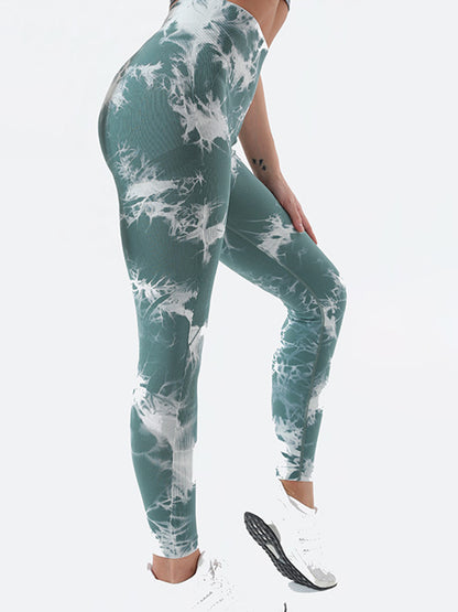 Leggings deportivos de cintura alta con efecto tie-dye