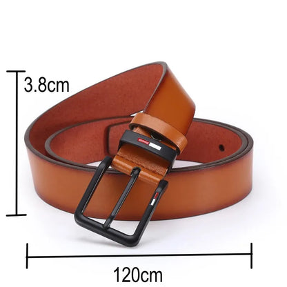 Men's PU Leather Alloy Pin Square Buckle Belt BusinessLeisure Belts 2023 Fashion Black Coffee Brown WaistBelts for Men