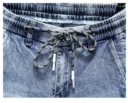 Pantalones vaqueros de gran tamaño para hombre, pantalones harén de pierna ancha, pantalones vaqueros cónicos holgados, pantalones de chándal para hombre, pantalones de cintura elástica estilo hip hop para hombre