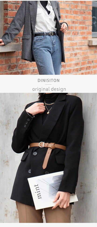 Women's Belt Fashion Pin Buckle Thin Belt Genuine Luxury Soft Belt Women with Cargo Pants Jeans Windproof Belt PU Leather Belt