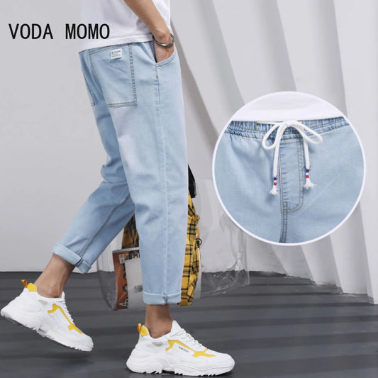 Pantalones vaqueros para hombre, diseño sencillo, alta calidad, cómodos, combinables, para estudiantes, uso diario, moda coreana, Ulzzang Ins 3XL