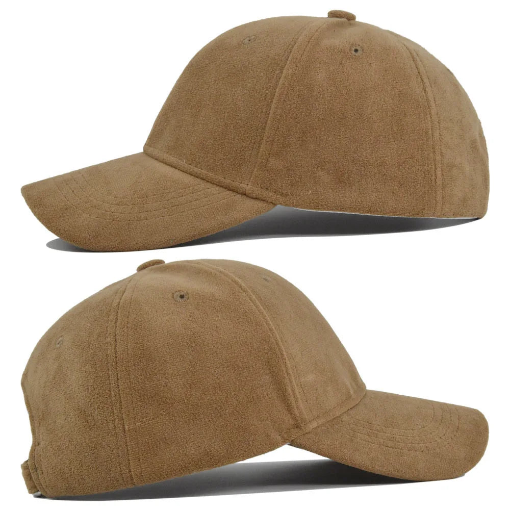 Gorras de béisbol de gamuza de moda para hombres y mujeres, gorras de béisbol de estilo retro con visera ajustable, estilo hip hop, unisex, para otoño e invierno