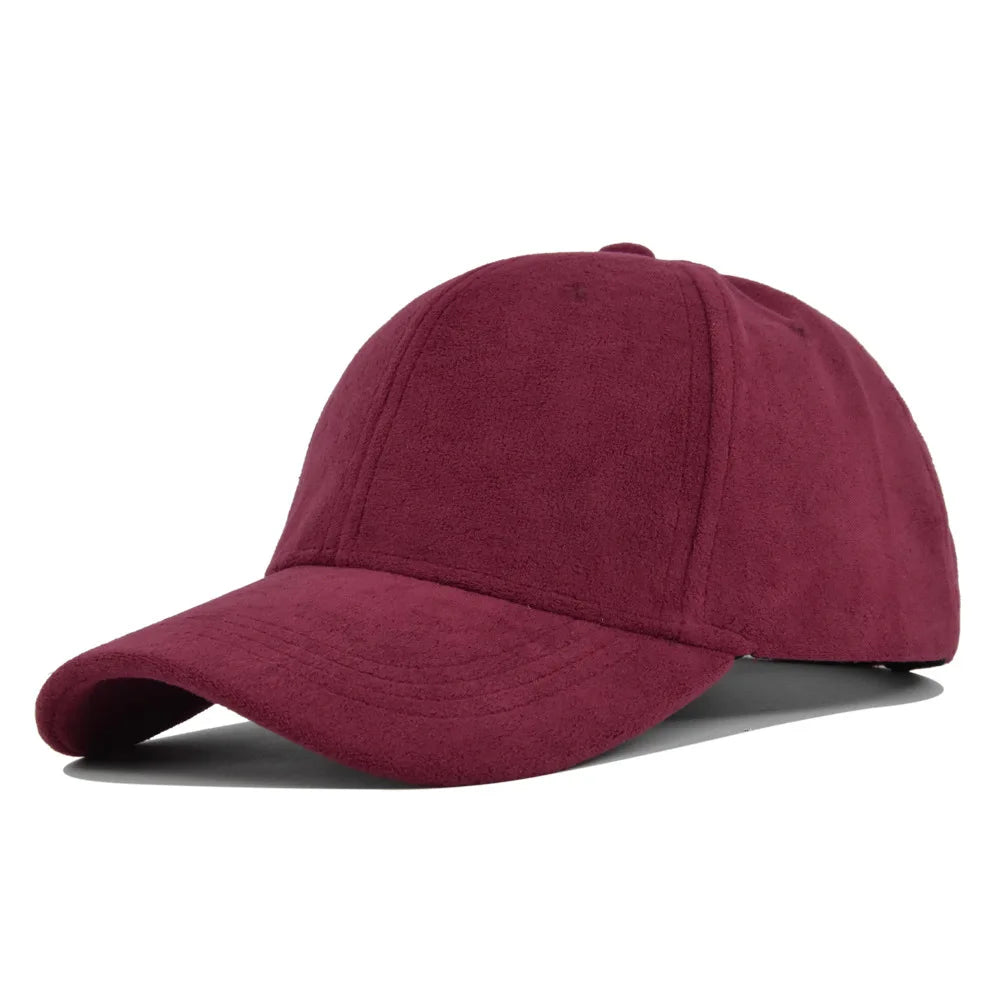 Gorras de béisbol de gamuza de moda para hombres y mujeres, gorras de béisbol de estilo retro con visera ajustable, estilo hip hop, unisex, para otoño e invierno