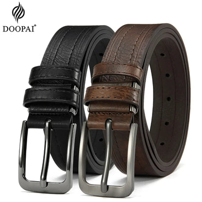 Men's Leather Fashion Classic Belt Metal Pin Buckle Casual Cowhide Men's Vintage Jean's Belts Gifts Belt for Women