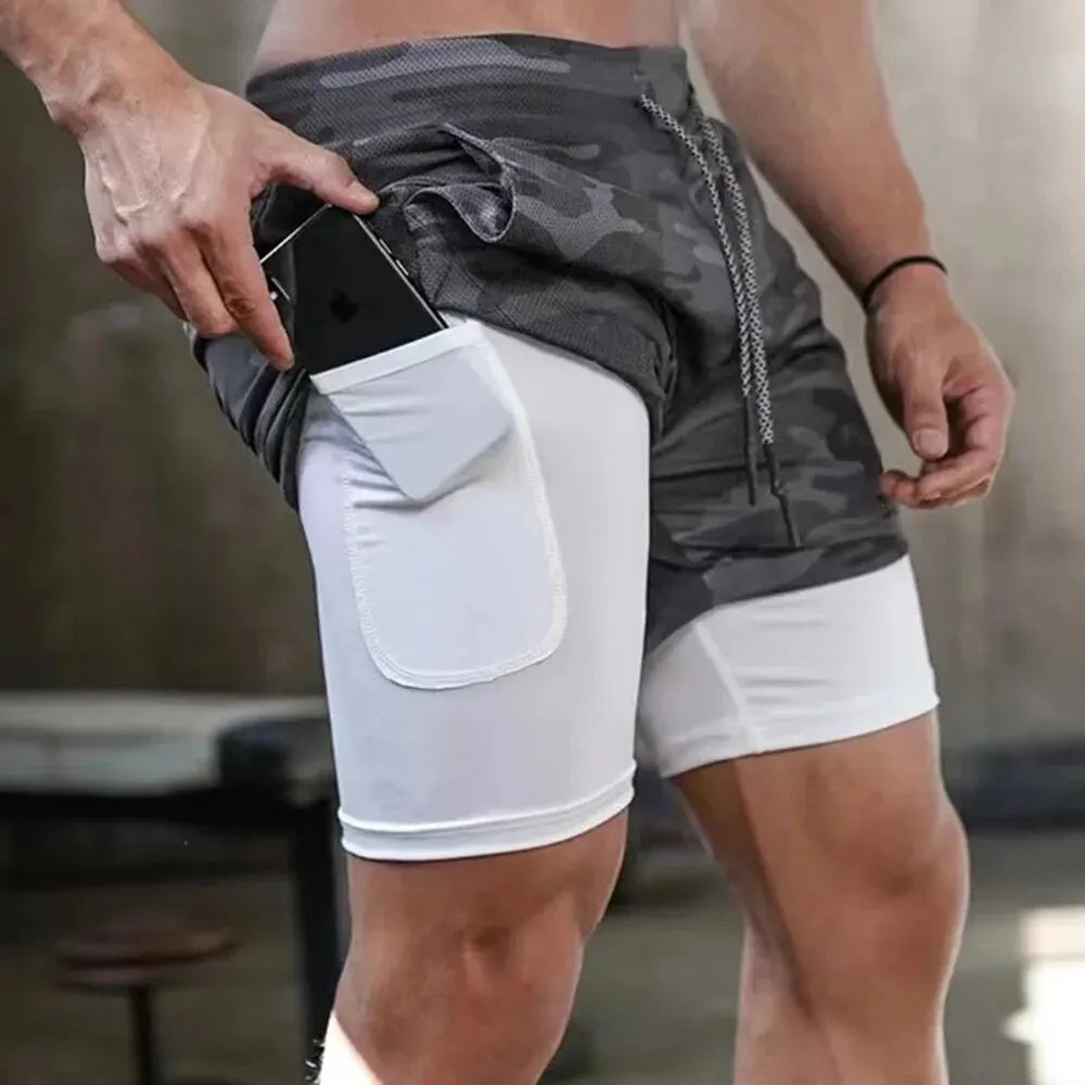 Pantalones cortos de gimnasio para hombre, pantalones cortos para correr con bolsillos interiores, presilla para toalla, pantalones cortos deportivos ligeros de secado rápido para entrenamiento para hombre