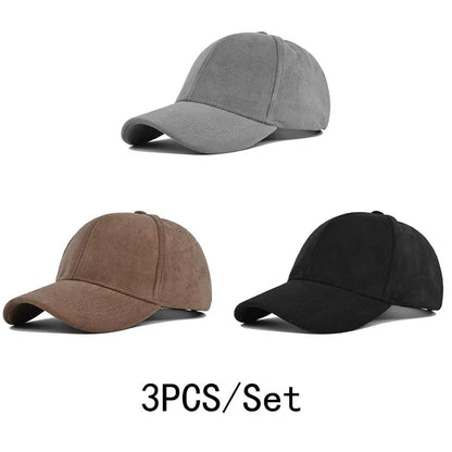 Fashion Suede Baseball Caps For Men Women Autumn Winter Solid Retro Snapback Hip Hop Hat Unisex Street Adjustable Sun Visor Caps