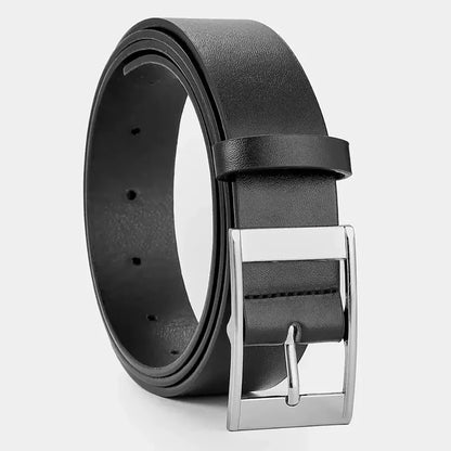 New Luxury Belt for Men PU Leather Belt Metal Pin Buckle High Quality Famous Brand Designer Waist Strap Belts for Jeans Men Belt