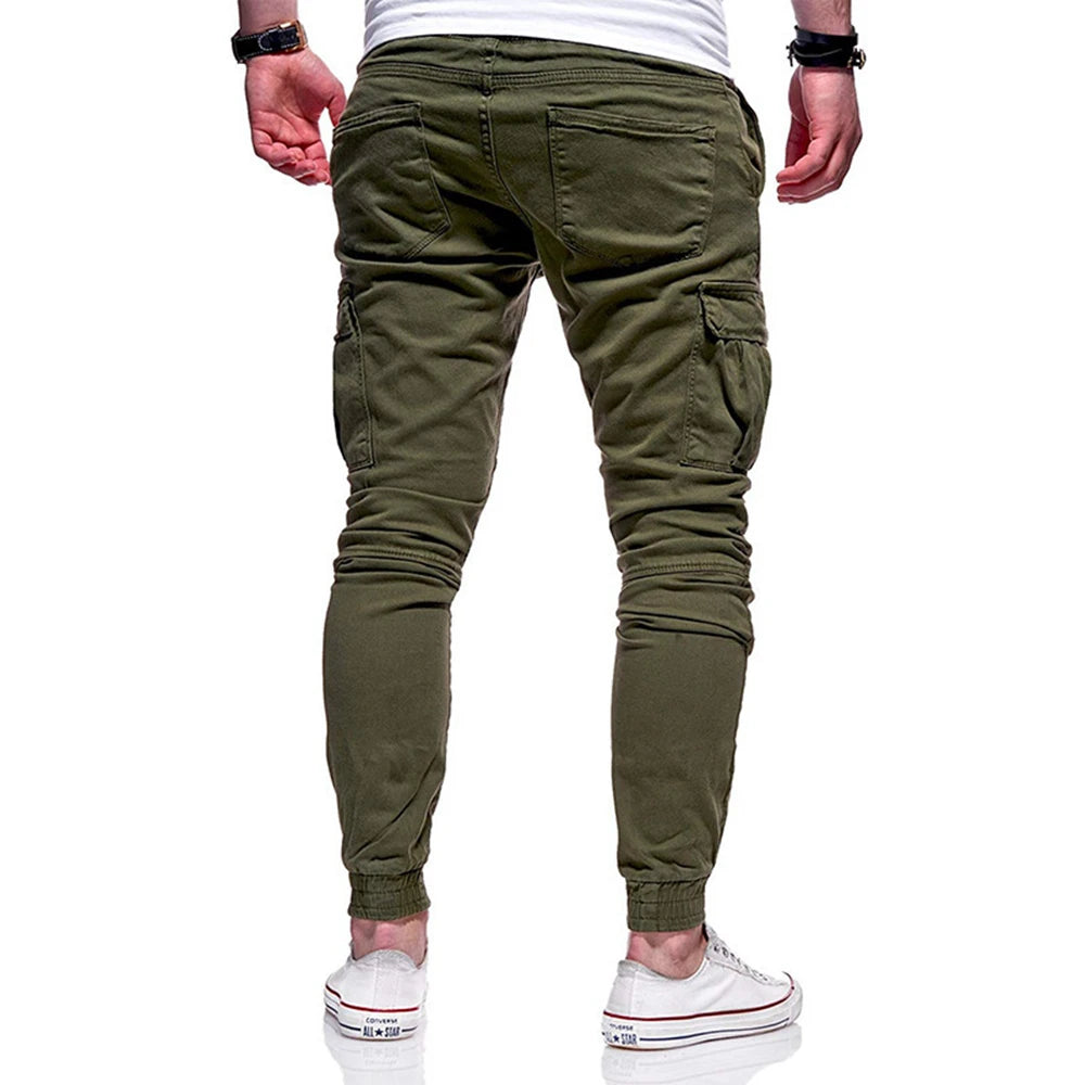 Men Pants Thin Fashion Casual Jogger Pencil Pants Streetwear Cargo Pants Multi-pockets Hip Hop Trousers Fitness Gyms Sweatpants