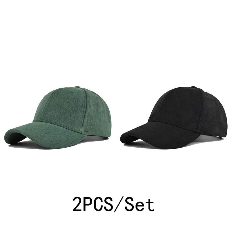 Gorras de béisbol de gamuza de moda para hombres y mujeres, gorras de béisbol de estilo retro con visera ajustable, estilo hip hop, unisex, para otoño e invierno