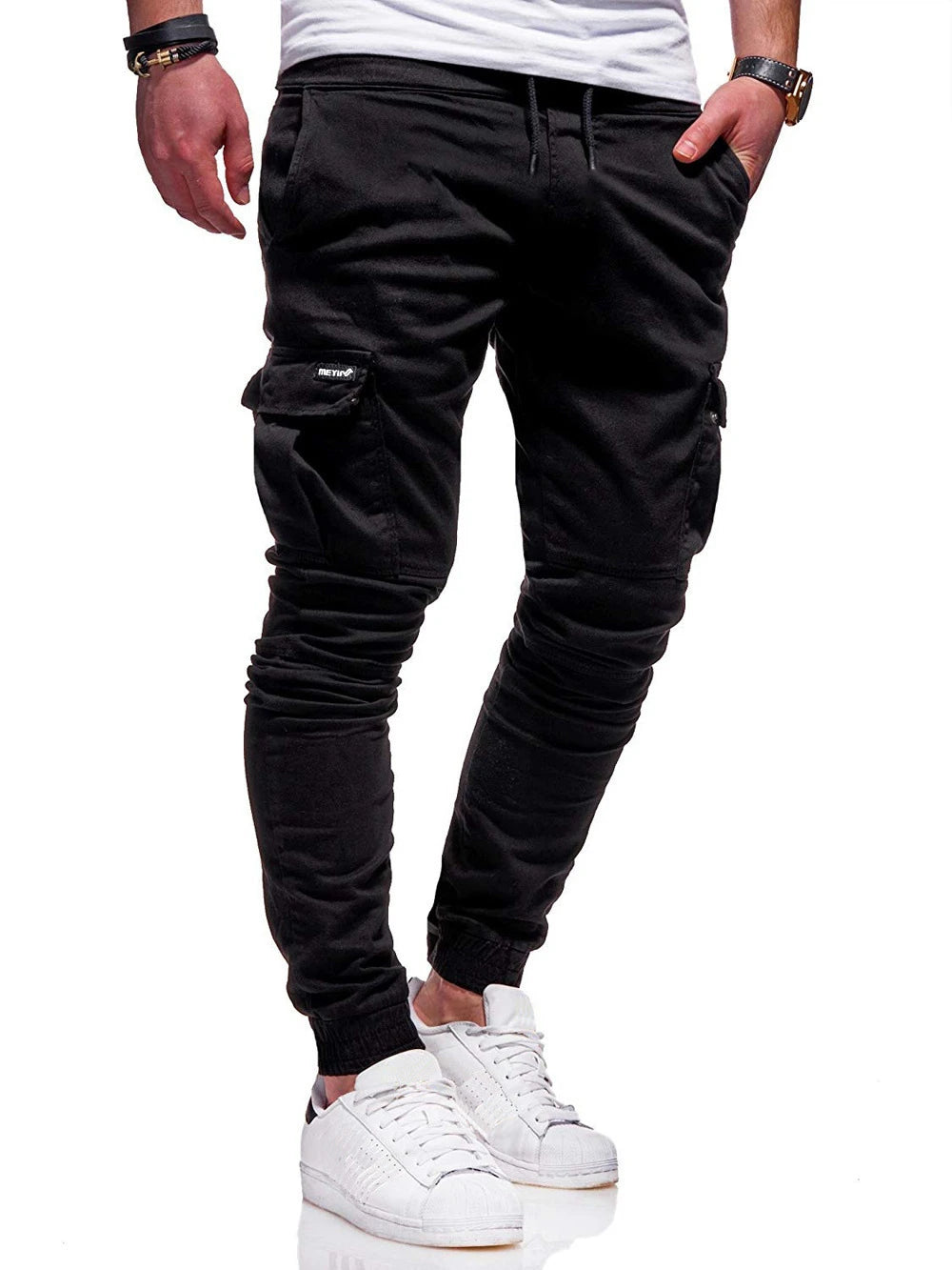 Men Pants Thin Fashion Casual Jogger Pencil Pants Streetwear Cargo Pants Multi-pockets Hip Hop Trousers Fitness Gyms Sweatpants