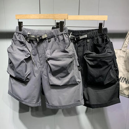 Pantalones casuales para hombre, moda urbana de verano 2024, ropa de trabajo sencilla, pantalones harén de cintura media, nuevos pantalones cortos sueltos, finos y únicos de alta calidad para hombres