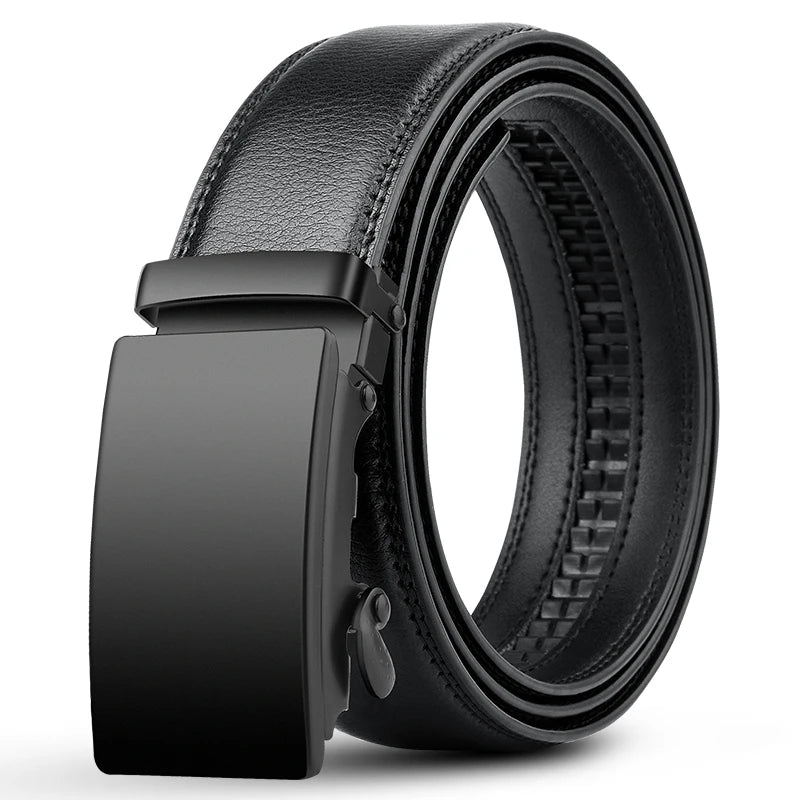 Famous Brand Business Belt Men Top Quality PU Luxury Leather Waist Strap Black Male Automatic Buckle Jeans Belts for Men