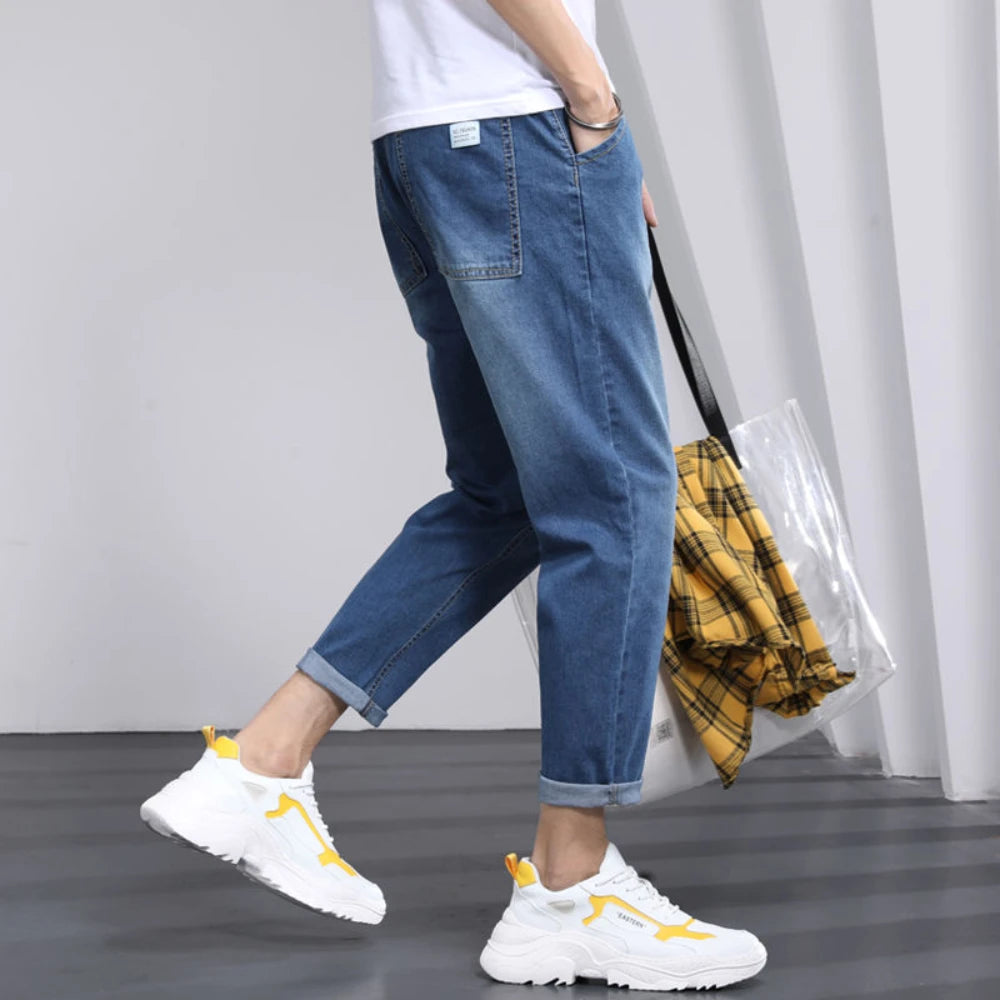 Men Jeans Male Trousers Simple Design High Quality Cozy All-match Students Daily Casual Korean Fashion Ulzzang Ins  3XL