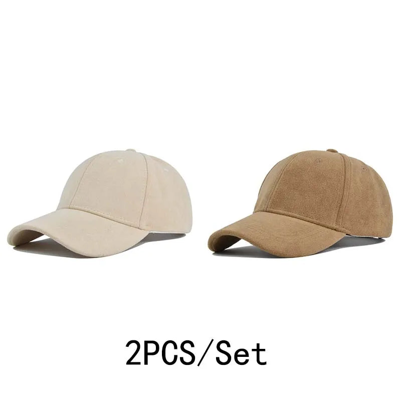 Fashion Suede Baseball Caps For Men Women Autumn Winter Solid Retro Snapback Hip Hop Hat Unisex Street Adjustable Sun Visor Caps