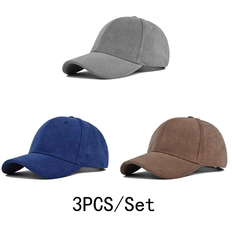 Fashion Suede Baseball Caps For Men Women Autumn Winter Solid Retro Snapback Hip Hop Hat Unisex Street Adjustable Sun Visor Caps