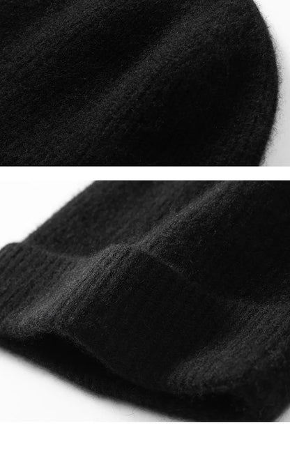 New High Quality 100% Cashmere Knitted Hat for Women and Men Casual Beanie Hat Cap Winter Soft Warm Cashmere Caps Unisex