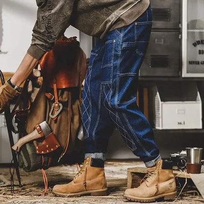 Pantalones vaqueros holgados para hombre, ropa de trabajo, pantalones vaqueros holgados para hombre, tallas grandes, tallas grandes, tendencia 2024, moda informal, estilo coreano, gótico