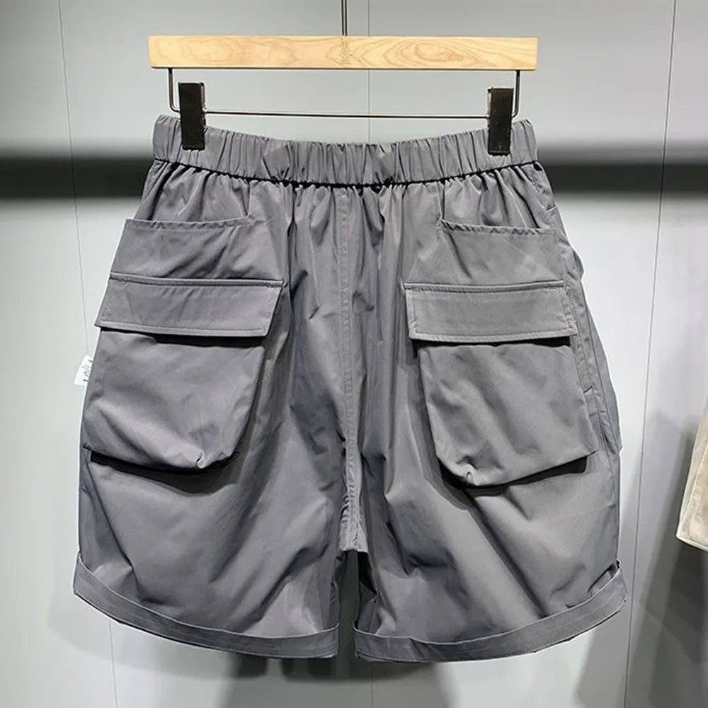 Pantalones casuales para hombre, moda urbana de verano 2024, ropa de trabajo sencilla, pantalones harén de cintura media, nuevos pantalones cortos sueltos, finos y únicos de alta calidad para hombres