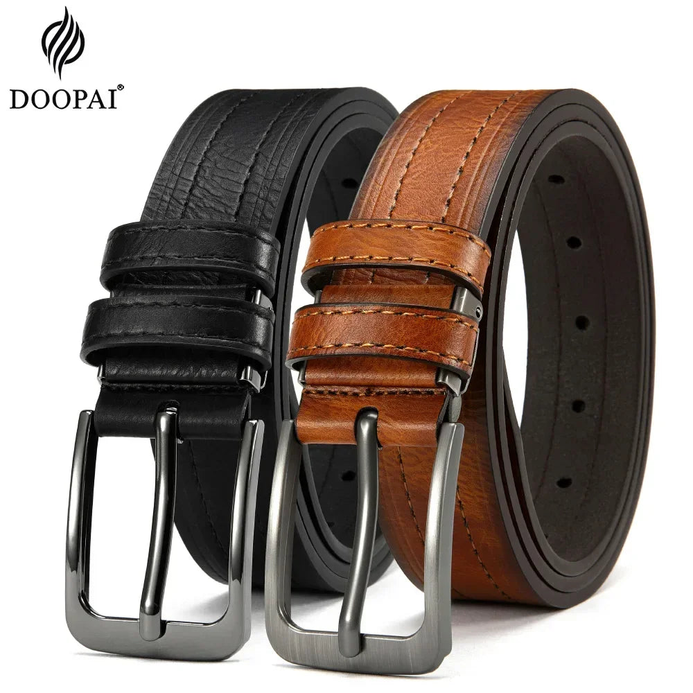 Men's Leather Fashion Classic Belt Metal Pin Buckle Casual Cowhide Men's Vintage Jean's Belts Gifts Belt for Women