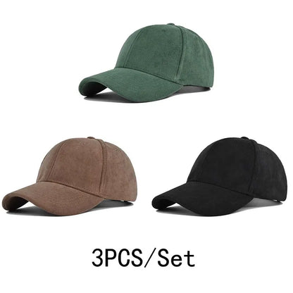 Fashion Suede Baseball Caps For Men Women Autumn Winter Solid Retro Snapback Hip Hop Hat Unisex Street Adjustable Sun Visor Caps