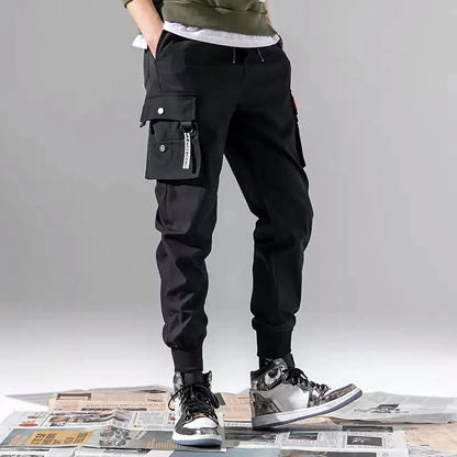 Pantalones deportivos de moda para hombre, pantalones cargo de algodón informales con múltiples bolsillos, pantalones deportivos para gimnasio, pantalones largos para hombre