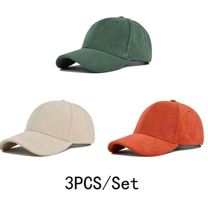 Fashion Suede Baseball Caps For Men Women Autumn Winter Solid Retro Snapback Hip Hop Hat Unisex Street Adjustable Sun Visor Caps