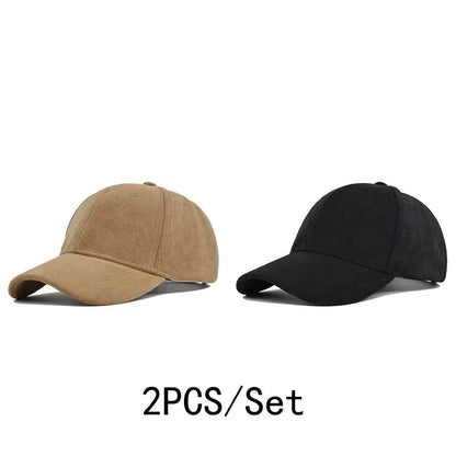 Gorras de béisbol de gamuza de moda para hombres y mujeres, gorras de béisbol de estilo retro con visera ajustable, estilo hip hop, unisex, para otoño e invierno