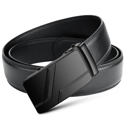 DINISITON Men's PU Leather Belt Fashion Automatic Buckle Belt for Popular Business High Quality Male Belt