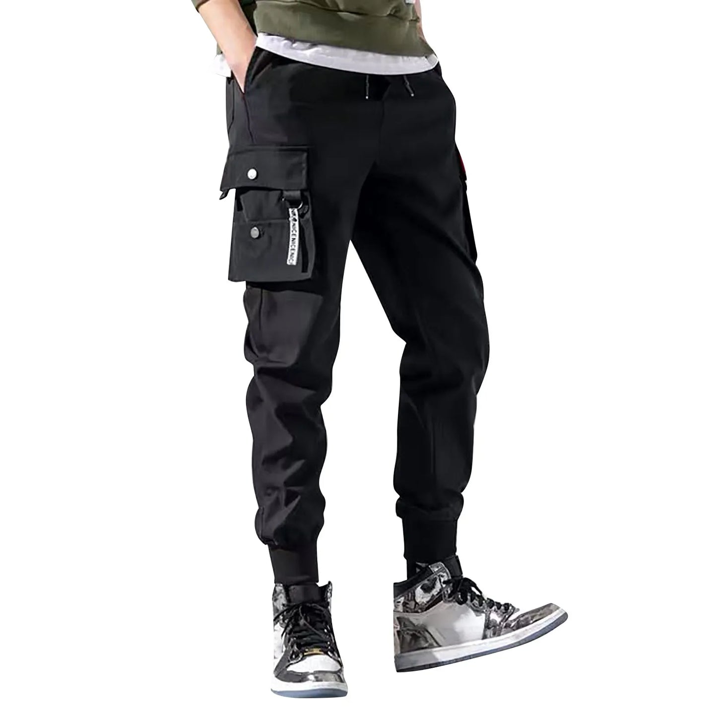 Pantalones deportivos de moda para hombre, pantalones cargo de algodón informales con múltiples bolsillos, pantalones deportivos para gimnasio, pantalones largos para hombre