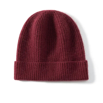 New High Quality 100% Cashmere Knitted Hat for Women and Men Casual Beanie Hat Cap Winter Soft Warm Cashmere Caps Unisex