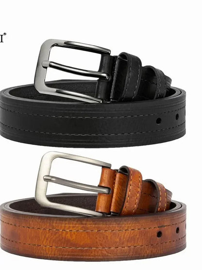 Men's Leather Fashion Classic Belt Metal Pin Buckle Casual Cowhide Men's Vintage Jean's Belts Gifts Belt for Women