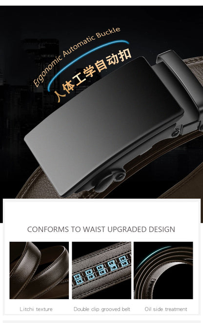 Famous Brand Business Belt Men Top Quality PU Luxury Leather Waist Strap Black Male Automatic Buckle Jeans Belts for Men