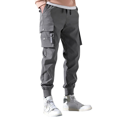 Pantalones deportivos de moda para hombre, pantalones cargo de algodón informales con múltiples bolsillos, pantalones deportivos para gimnasio, pantalones largos para hombre