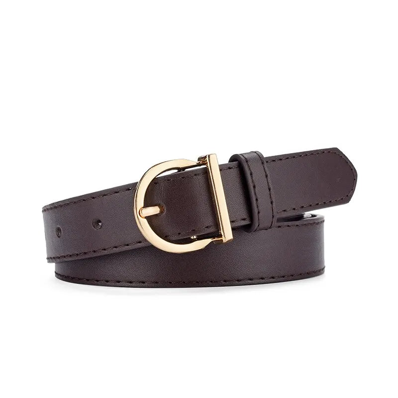 Women's Belt Fashion Pin Buckle Thin Belt Genuine Luxury Soft Belt Women with Cargo Pants Jeans Windproof Belt PU Leather Belt