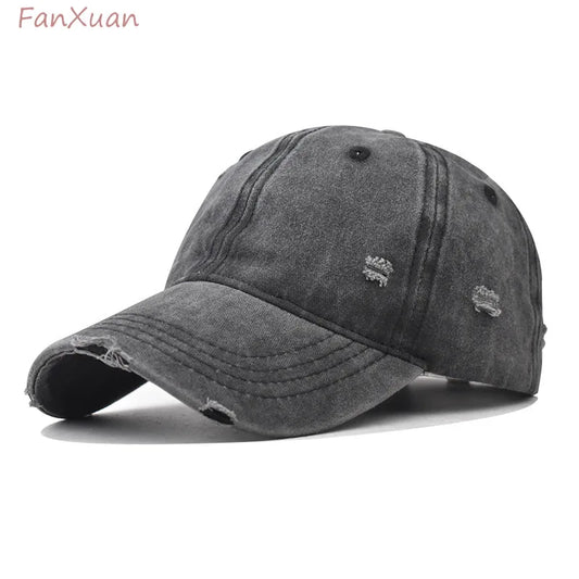 Distressed Baseball Cap Dad Hats for Men Women Vintage Washed Cotton Trucker Hat Adjustable Low Profile Unisex Style Headwear