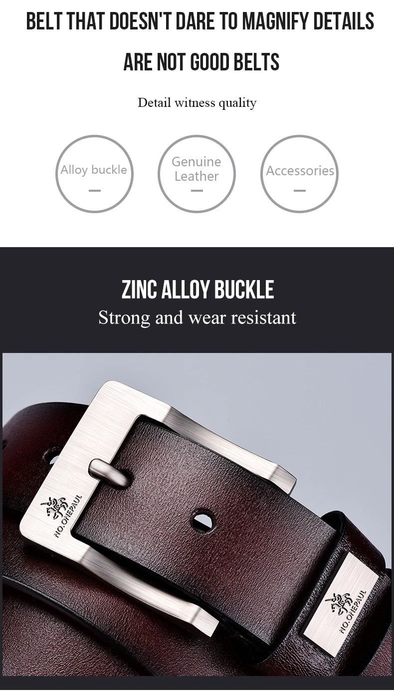 2023New Men's Cow Leather Belts Luxury Strap Male Belts For Fashion Classice Vintage Pin Buckle Men Belt High Quality