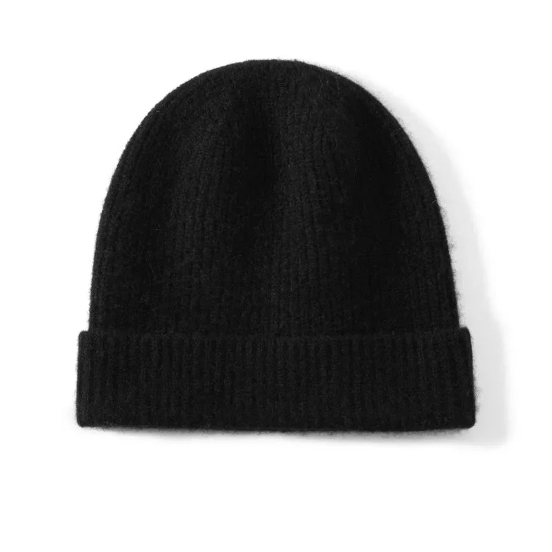 Gorro de punto de cachemira 100 % nuevo de alta calidad para mujeres y hombres, gorro informal, gorro de invierno suave y cálido, gorro de cachemira unisex