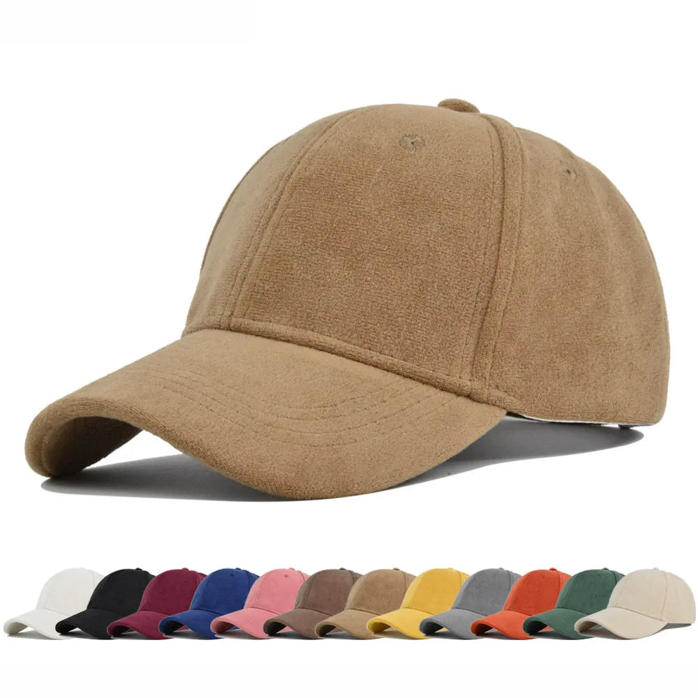 Gorras de béisbol de gamuza de moda para hombres y mujeres, gorras de béisbol de estilo retro con visera ajustable, estilo hip hop, unisex, para otoño e invierno