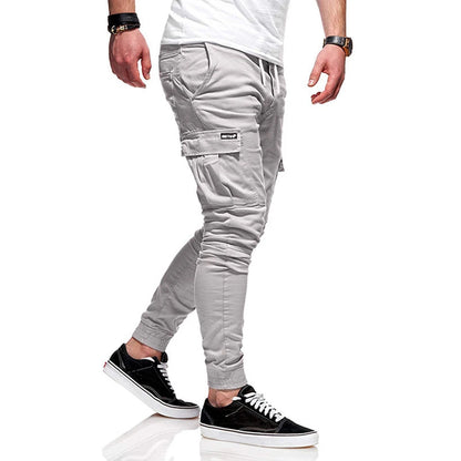 Men Pants Thin Fashion Casual Jogger Pencil Pants Streetwear Cargo Pants Multi-pockets Hip Hop Trousers Fitness Gyms Sweatpants