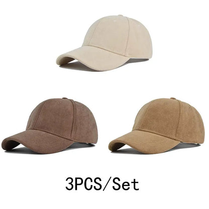 Fashion Suede Baseball Caps For Men Women Autumn Winter Solid Retro Snapback Hip Hop Hat Unisex Street Adjustable Sun Visor Caps