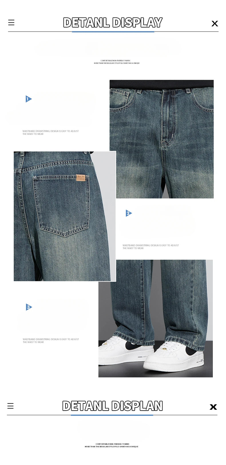 Fleece Baggy Straight Jeans Men Winter New Classic Vintage Blue Wide Leg Denim Pants Fashion Korean Thickened Warm Male Trousers