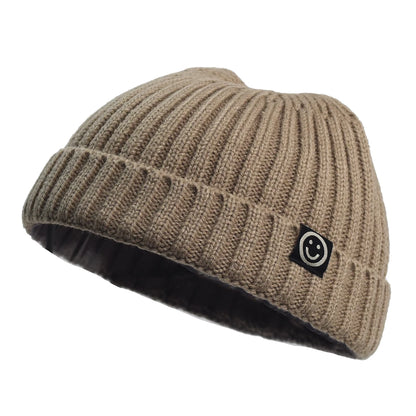 Gorro de punto estilo hip hop para hombre y mujer, gorro de invierno cálido, sin ala, holgado, con puños, estilo pescador