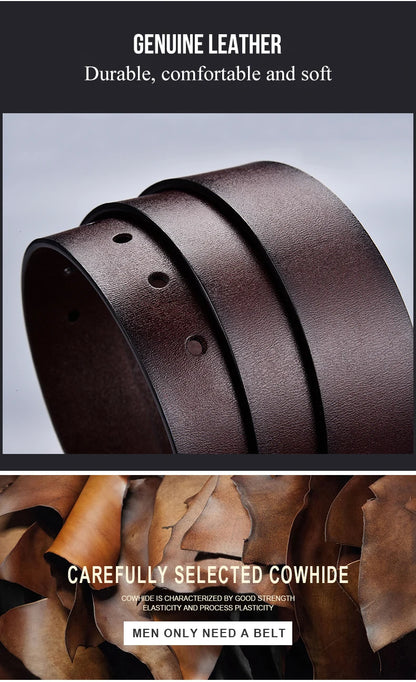 2023New Men's Cow Leather Belts Luxury Strap Male Belts For Fashion Classice Vintage Pin Buckle Men Belt High Quality