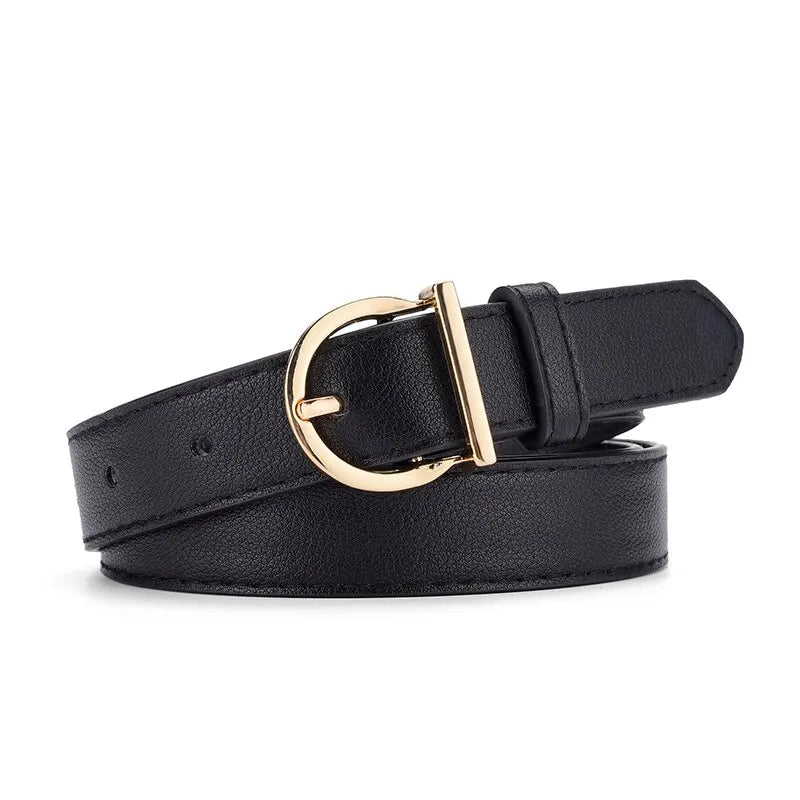 Women's Belt Fashion Pin Buckle Thin Belt Genuine Luxury Soft Belt Women with Cargo Pants Jeans Windproof Belt PU Leather Belt