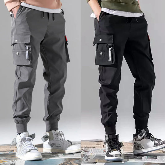 Pantalones deportivos de moda para hombre, pantalones cargo de algodón informales con múltiples bolsillos, pantalones deportivos para gimnasio, pantalones largos para hombre